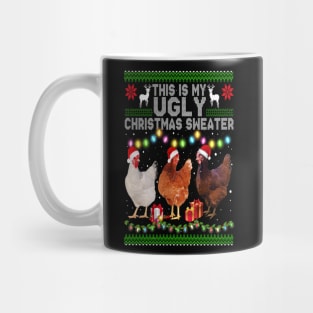 Funny Chicken Christmas This Is My Christmas Sweater Mug